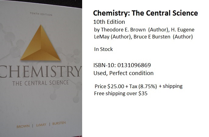 Chemistry The Central Science 10th Ed. isbn 0-13-109686-9